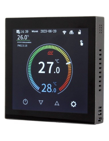 Termostat WiFi Wiper CX20 Premium czarny – elegancki sterownik ogrzewania podłogowego