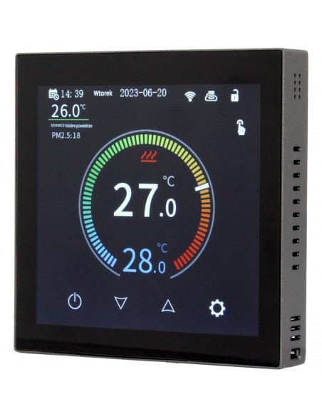 Termostat WiFi Wiper CX20 Premium czarny – elegancki sterownik ogrzewania podłogowego