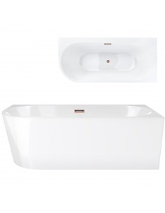 Wanna Wolnostojąca Narożna Corsan INTERO 170 X 80 Z Szeroką Krawędzią Montaż Prawostronny Korek Klik - Klak Miedzian...