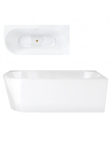 Wanna narożna INTERO V240XLPGL 170 cm Montaż prawostronny Przelew szczelinowy Korek klik klak Złoty