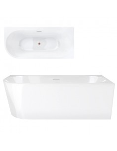 Wanna Narożna INTERO V240MPRG 150 Cm Montaż Prawostronny Przelew Szczelinowy Korek Klik Klak Różowe Złoto