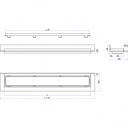 Odpływ przyścienny Wiper 500 mm ZK Ponente