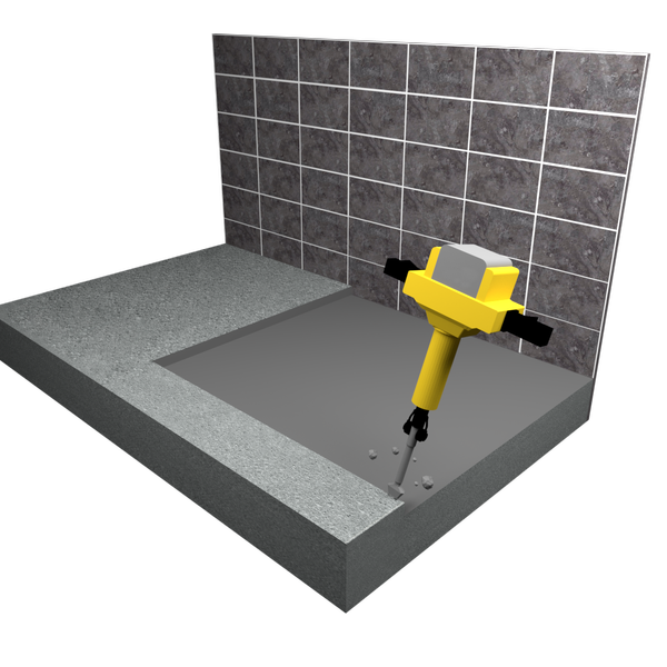 Instalacja brodzika podpłytkowego w betonie krok 3