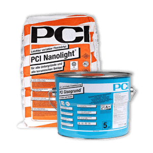 Worek kleju PCI Nanolight i wiadro gruntu PCI Gisogrund